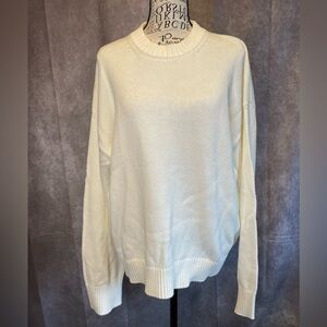 Market & Spruce Cream Crew Neck Sweater Stitch Fix Large NWOT